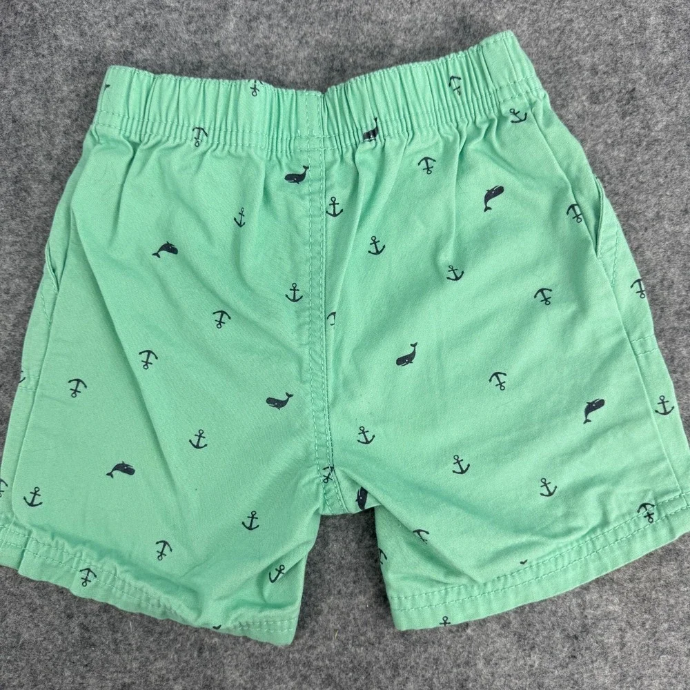 Carters Shorts Boy 24‎ Months Pull On Whale Anchor Stripe 100% Cotton Summer